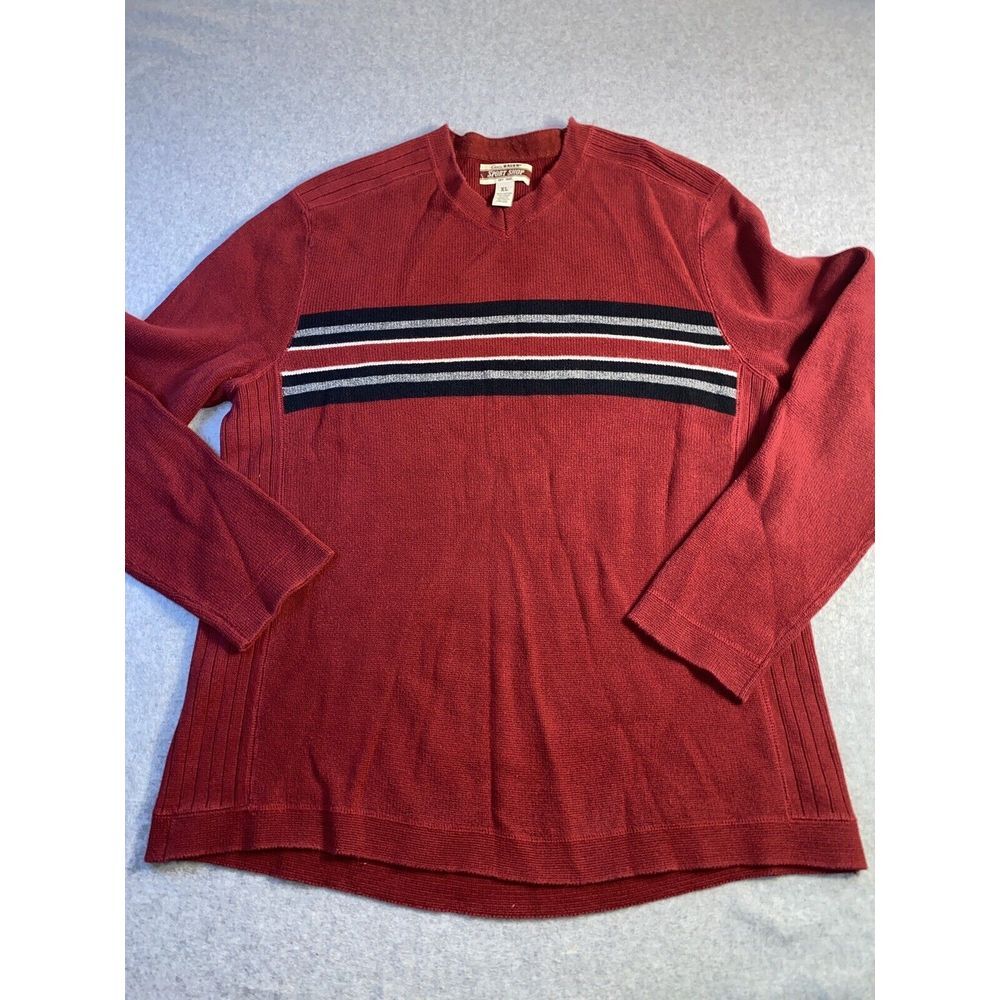 EDDIE BAIUER Burgundy 100% Cotton PULLOVER Knit SWEATER SZ‎ XLARGE Vintage